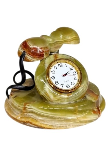 Orjinal Onyx Taşı Nostalji Telefon Masaüstü Saat