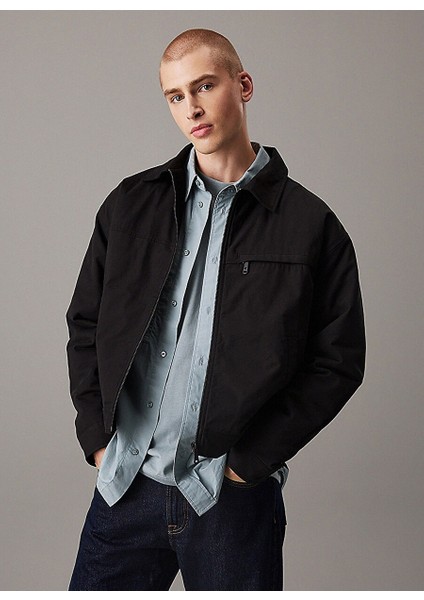 Siyah Erkek Standart Fit Ceket J30J326713BEH Zıp Jacket