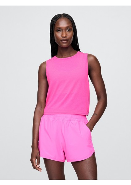 Kadın Pembe Gapfit Breathe Crop T-Shirt