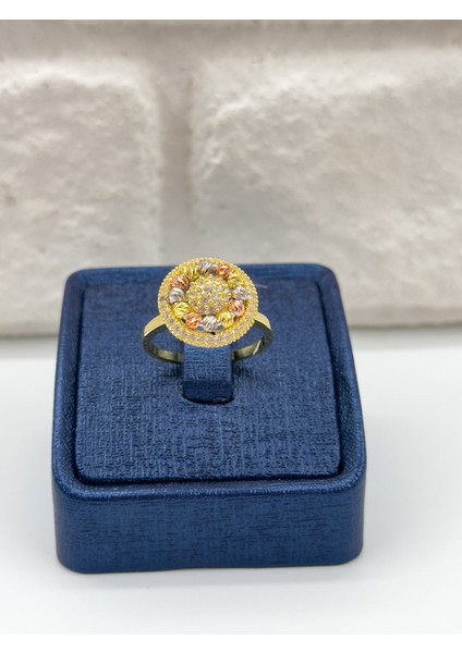 Üç Renkli Dorika Kadın Gümüş Set Takımı - Kolye Seti