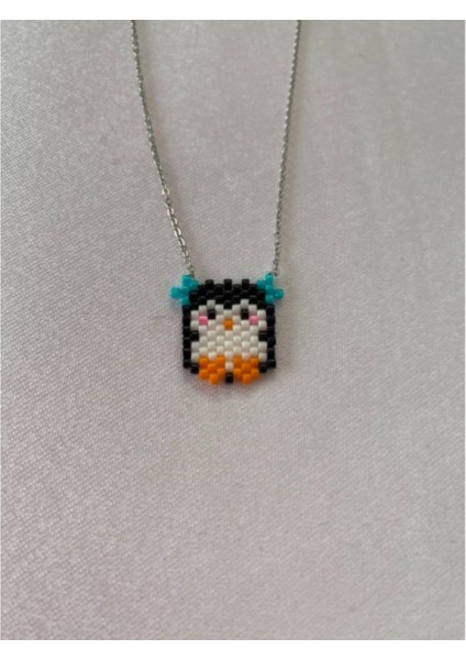Miyuki Model Penguen Figürlü El Yapımı Kolye Gümüş Renk fiyatları