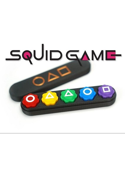 Squid Game Gongi 5 Taş Oyunu Renkli Ağır Taşlar 10 cm Düz Kutu
