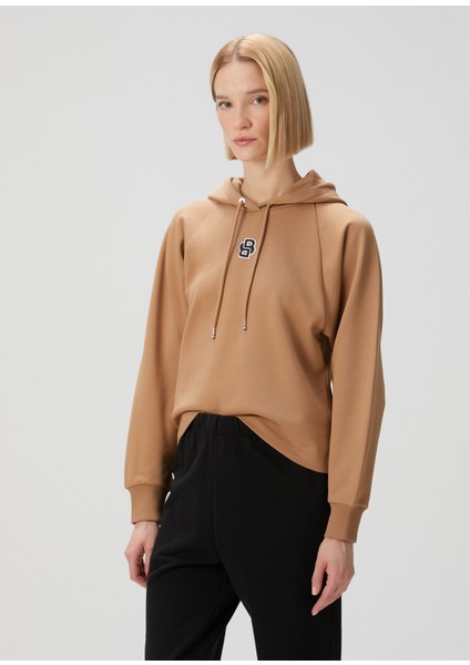 Bej Kapüşonlu Sweatshirt