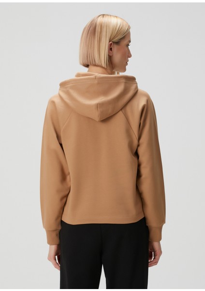 Bej Kapüşonlu Sweatshirt