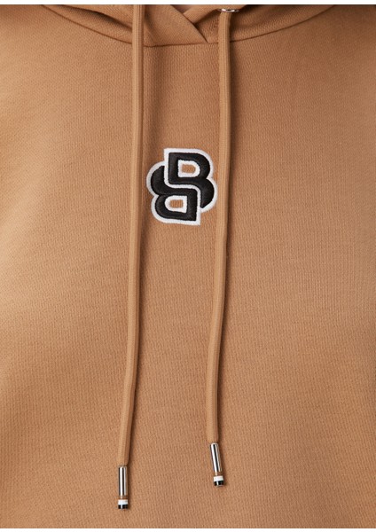 Bej Kapüşonlu Sweatshirt