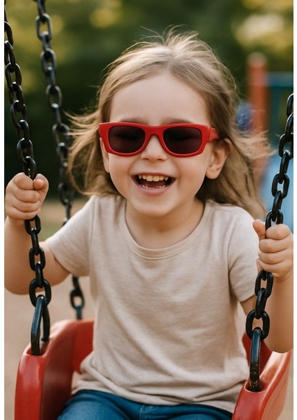 Kids Güneş Gözlüğü Kırmızı Cool Çerçeve Uv 400 Korumalı Ce Belgeli Çocuk Güneş Gözlüğü