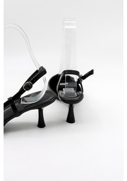 Kadın Topuklu Klasik Ayakkabı PM492 K1047 Siyah Cilt modelleri