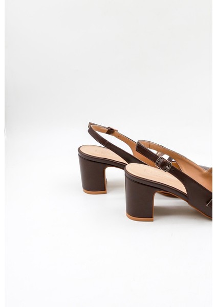 Arkası Açık Kemerli Rahat Kadın Ayakkabı PM207 Kahve Cilt fiyatları