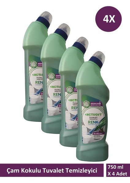Çam Kokulu Renk Değiştiren Tuvalet Temizleyici 750 ml x 4 Adet