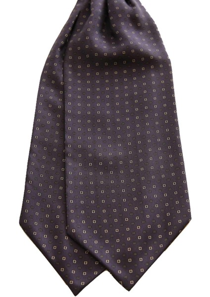 Füme Puantiye Desen Italyan Ipek Ascot Fular K660 fırsatları