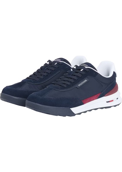 Erkek Retro Runner Nylon Mix Sneakers - Lacivert
