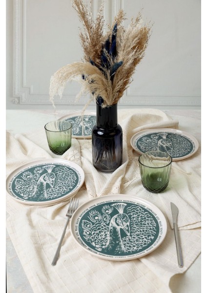 Tavus Kuşu Nordıc Pasta Tabağı 22 cm 4 Adet 23137 fiyatları