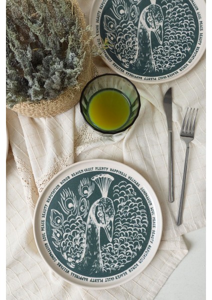 Tavus Kuşu Nordıc Pasta Tabağı 22 cm 4 Adet 23137 modelleri