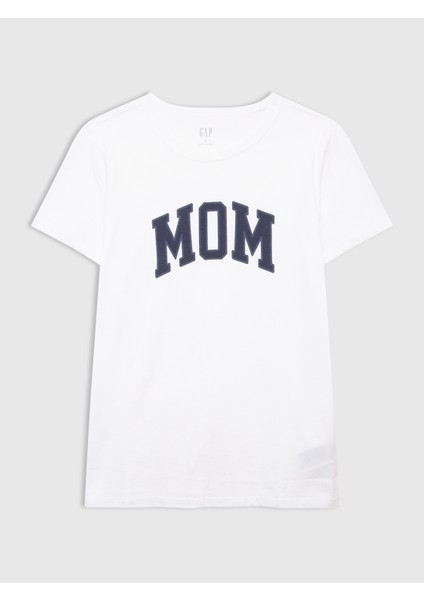 Kadın Beyaz Bisiklet Yaka T-Shirt