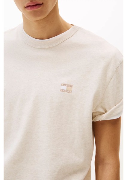 Erkek Tjm Badge Regular T-Shirt - Bej fiyatları