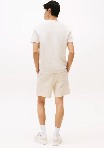 Erkek Tjm Badge Regular T-Shirt - Bej fırsatları