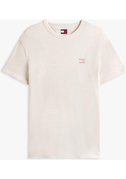 Erkek Tjm Badge Regular T-Shirt - Bej indirimleri