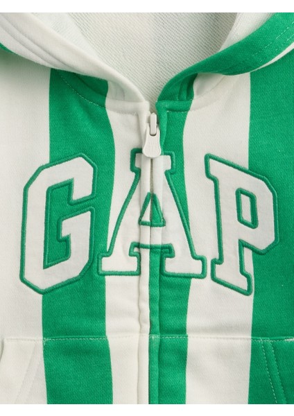 Erkek Bebek Yeşil Gap Logo Fransız Havlu Kumaşı Fermuarlı Sweatshirt fiyatları
