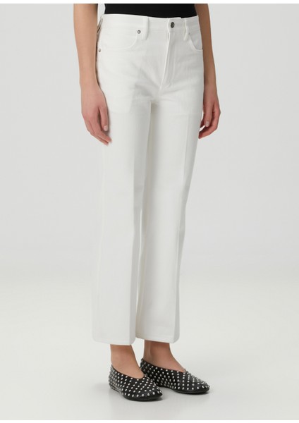 Beyaz Flare Jean Pantolon modelleri