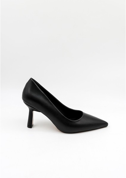 Taşlı Topuklu Aksesuar Detaylı Abiye Kadın Ayakkabı PM537 Siyah Cilt