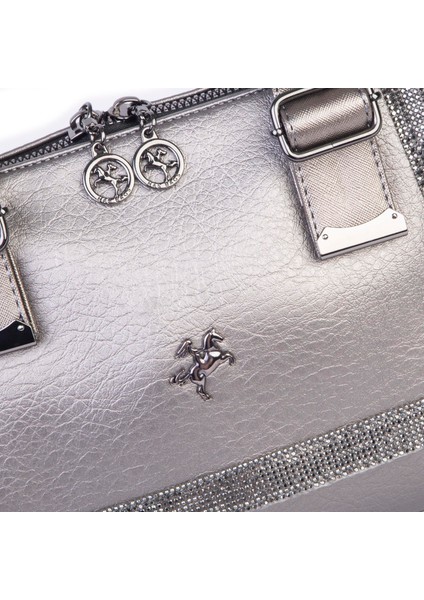 Kadın Taşlı Şık Omuz ve Çapraz Çanta Gri Victoria fiyatları