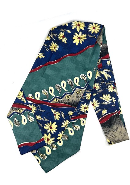 Yeşil Motif Desen Erkek Ascot Fular K642 fırsatları