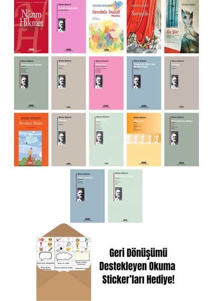 Nazım Hikmet 17 Kitap Seti + Okuma Sticker'ları