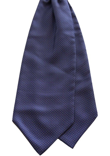 Lacivert Nokta Desen Italyan Ipek Ascot Fular K655 fırsatları