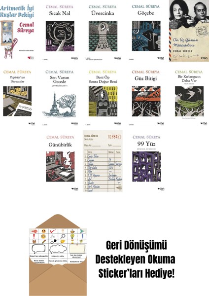 Cemal Süreya 13 Kitap Seti + Okuma Sticker'ları