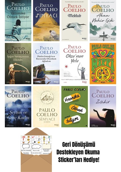 Paulo Coelho 12 Kitap Seti + Okuma Sticker'ları