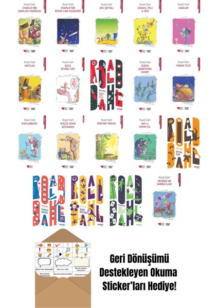 Roald Dahl 19 Kitap Seti + Okuma Sticker'ları