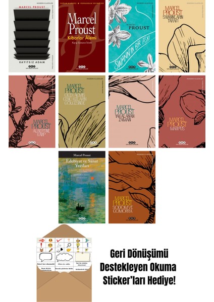 Marcel Proust 10 Kitap Seti + Okuma Sticker'ları