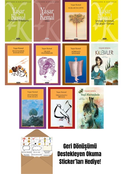 Yaşar Kemal 11 Kitap Seti + Okuma Sticker'ları