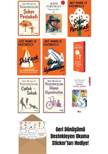 José Mauro De Vasconcelos 9 Kitap Seti + Okuma Sticker'ları