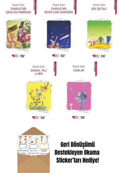 Roald Dahl 5 Kitap Seti + Okuma Sticker'ları