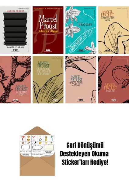 Marcel Proust 8 Kitap Seti + Okuma Sticker'ları
