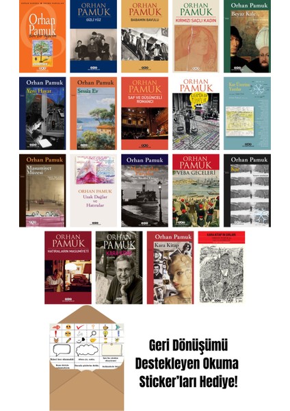 Orhan Pamuk 19 Kitap Seti + Okuma Sticker'ları