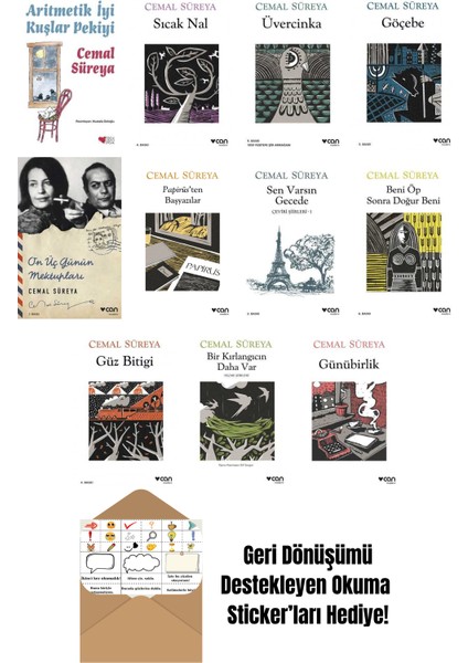Cemal Süreya 11 Kitap Seti + Okuma Sticker'ları