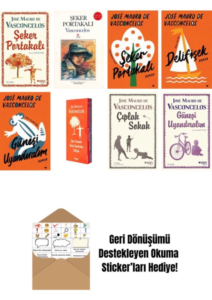 José Mauro De Vasconcelos 8 Kitap Seti + Okuma Sticker'ları