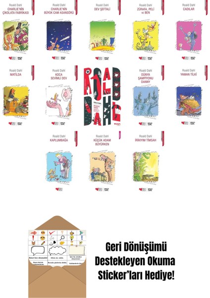 Roald Dahl 13 Kitap Seti + Okuma Sticker'ları