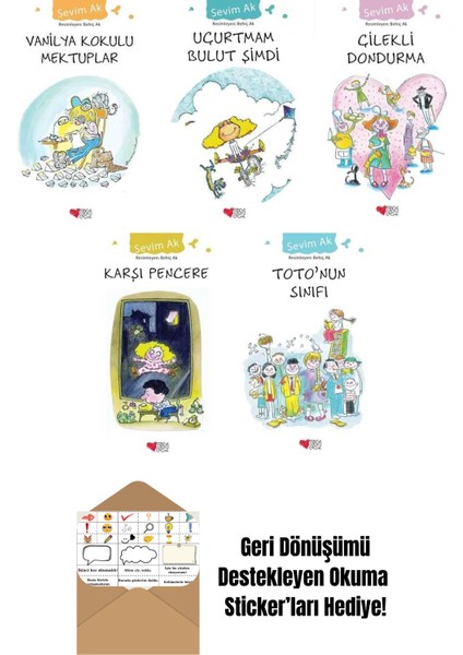 Sevim Ak 5 Kitap Seti + Okuma Sticker'ları