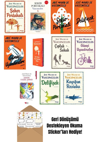 José Mauro De Vasconcelos 11 Kitap Seti + Okuma Sticker'ları