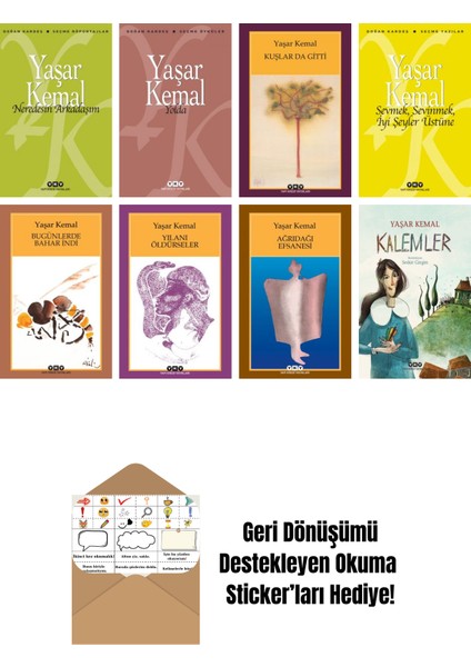 Yaşar Kemal 8 Kitap Seti + Okuma Sticker'ları