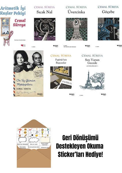 Cemal Süreya 7 Kitap Seti + Okuma Sticker'ları