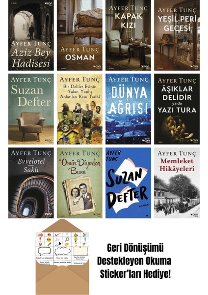 Ayfer Tunç 12 Kitap Seti + Okuma Sticker'ları