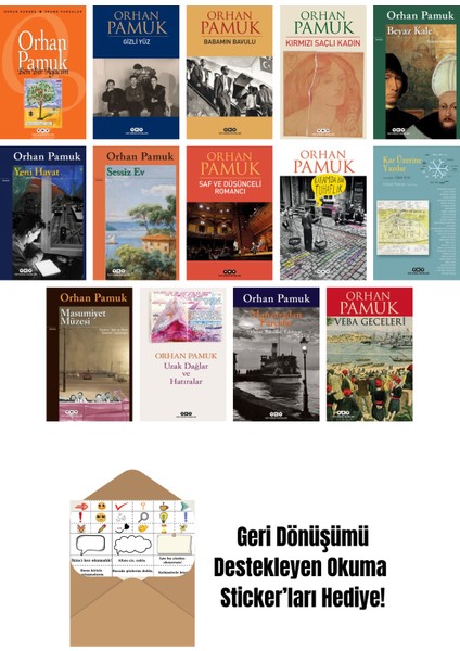 Orhan Pamuk 14 Kitap Seti + Okuma Sticker'ları