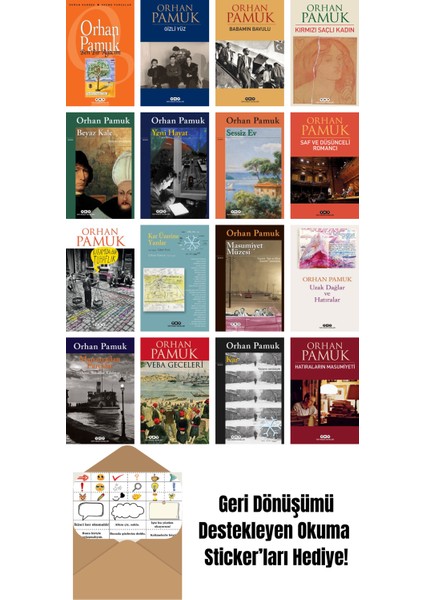 Orhan Pamuk 16 Kitap Seti + Okuma Sticker'ları