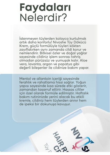 Tüy Dökücü Krem Tüm Cilt Tipleri Için Büyük Boy 250 ml Nemlendirici ve Anında Etki modelleri