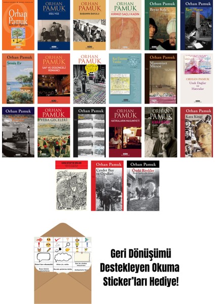 Orhan Pamuk 21 Kitap Seti + Okuma Sticker'ları