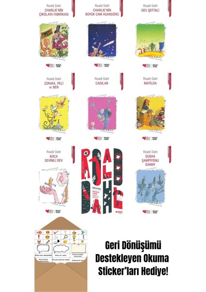 Roald Dahl 9 Kitap Seti + Okuma Sticker'ları